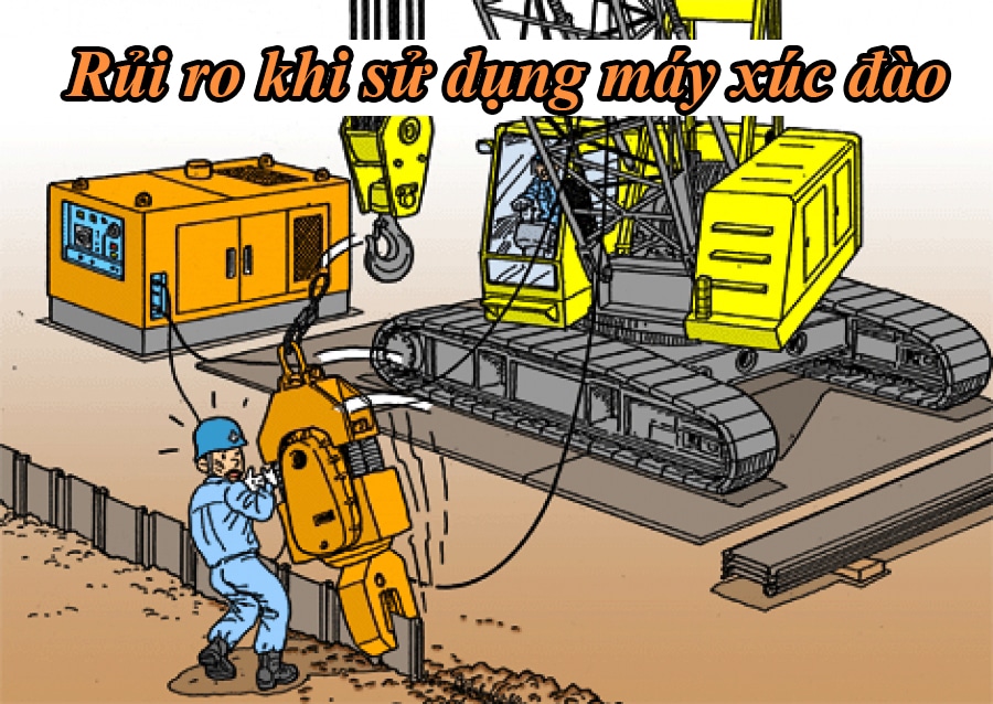 Những rủi ro khi vận hành máy xúc đào